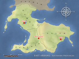 Map of Serenia, Galem, and Nemus
